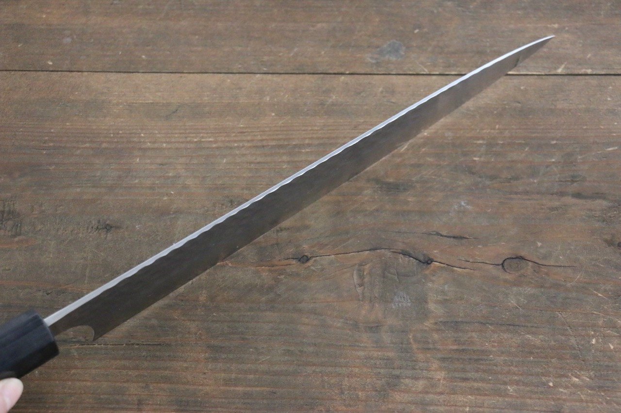 加藤 義実 銀三鋼 鎚目 筋引包丁 270mm  タガヤサン柄 - 清助刃物