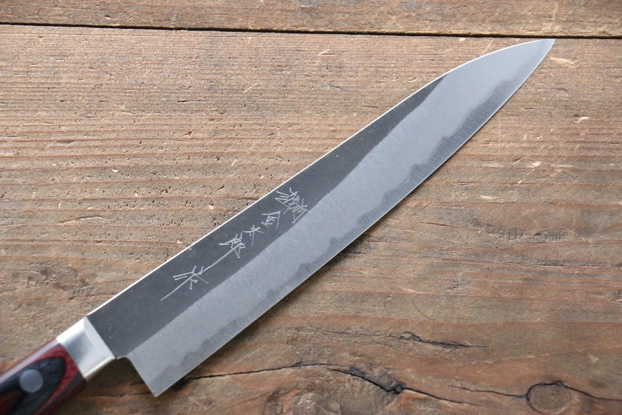加藤 義実 青スーパー鋼 黒打 ペティーナイフ  150mm 合板柄 - 清助刃物