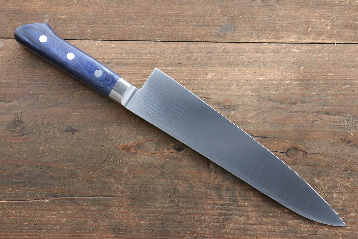 清助 青天 モリブデン鋼（MOL） 牛刀包丁  210mm 青合板柄 鞘付き - 清助刃物