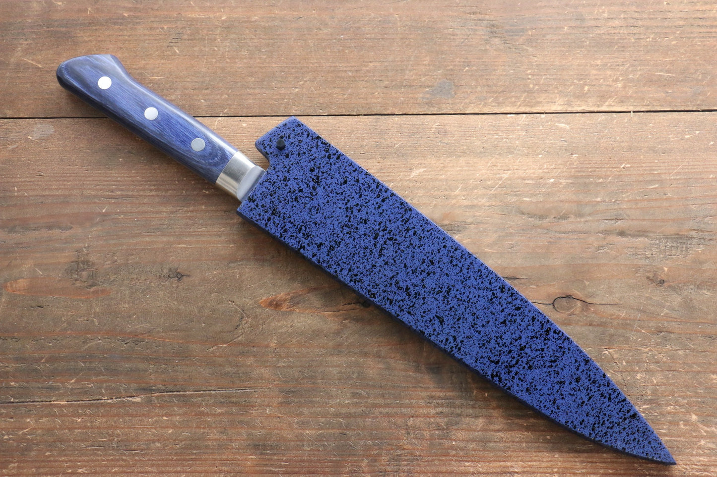 清助 青天 モリブデン鋼（MOL） 牛刀包丁  210mm 青合板柄 鞘付き - 清助刃物