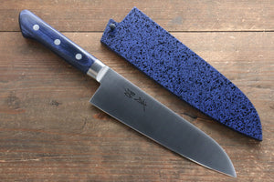 清助 青天 モリブデン鋼（MOL） 三徳包丁 和包丁 180mm 青合板柄 鞘付き - 清助刃物