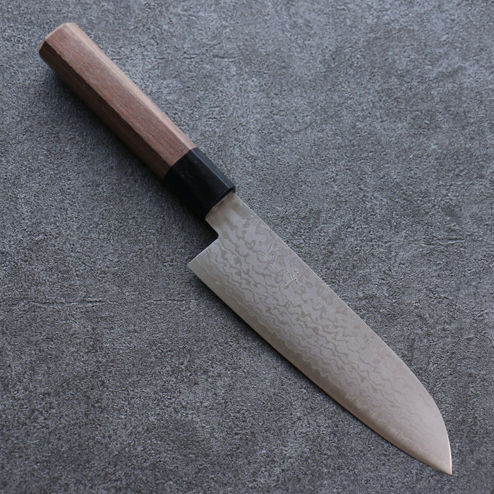 清助 V金10号 ダマスカス 三徳包丁 和包丁 165mm ウォルナット柄