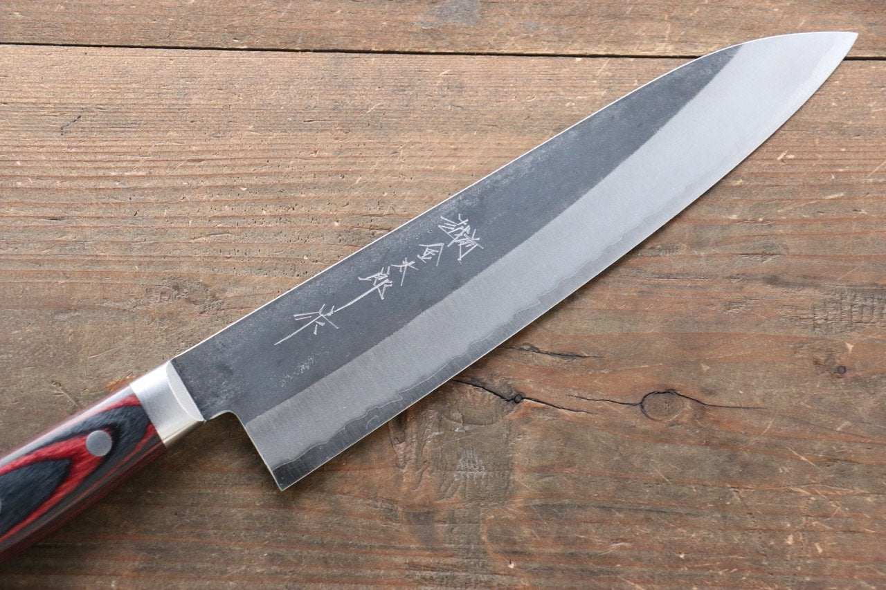 加藤 義実 青スーパー鋼 黒打 牛刀包丁  210mm 合板柄 - 清助刃物