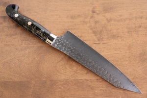 黒崎 優 閃光 鋭 R2/SG2 鎚目 牛刀包丁 和包丁 180mm 黒アクリル柄 - 清助刃物