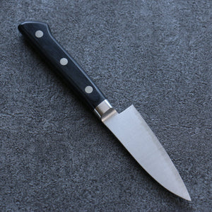 清助 V金10号 ダマスカス ペティーナイフ 和包丁 80mm 黒合板柄 - 清助刃物