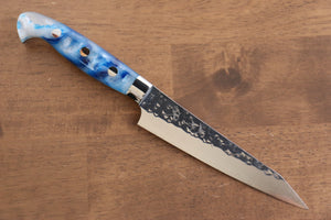 黒崎 優 閃光 鋭 R2/SG2 鎚目 ペティーナイフ 和包丁 130mm 青白アクリル柄 - 清助刃物