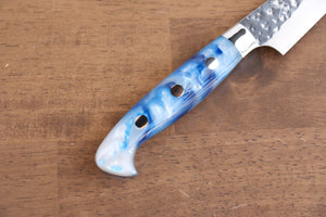 黒崎 優 閃光 鋭 R2/SG2 鎚目 ペティーナイフ 和包丁 130mm 青白アクリル柄 - 清助刃物