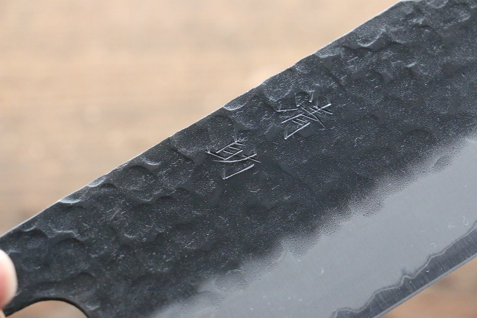 清助 黒白 青スーパー鋼 鎚目 菜切包丁  165mm モラド柄 - 清助刃物