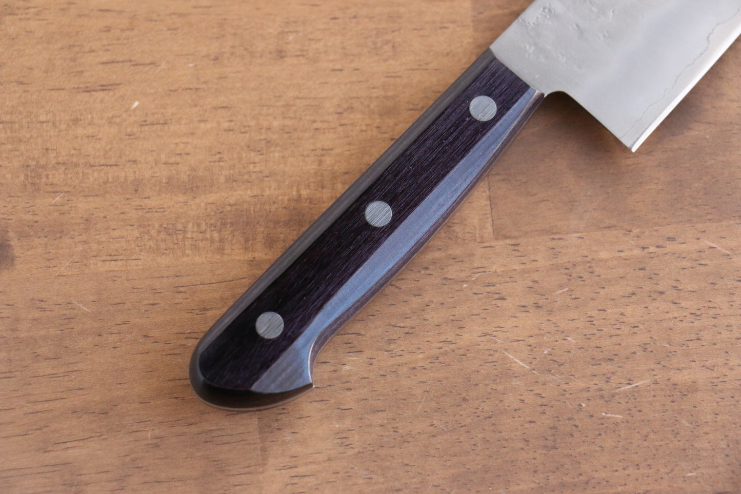清助 葡萄 銀三鋼 梨地 牛刀包丁  210mm 紫合板柄 - 清助刃物