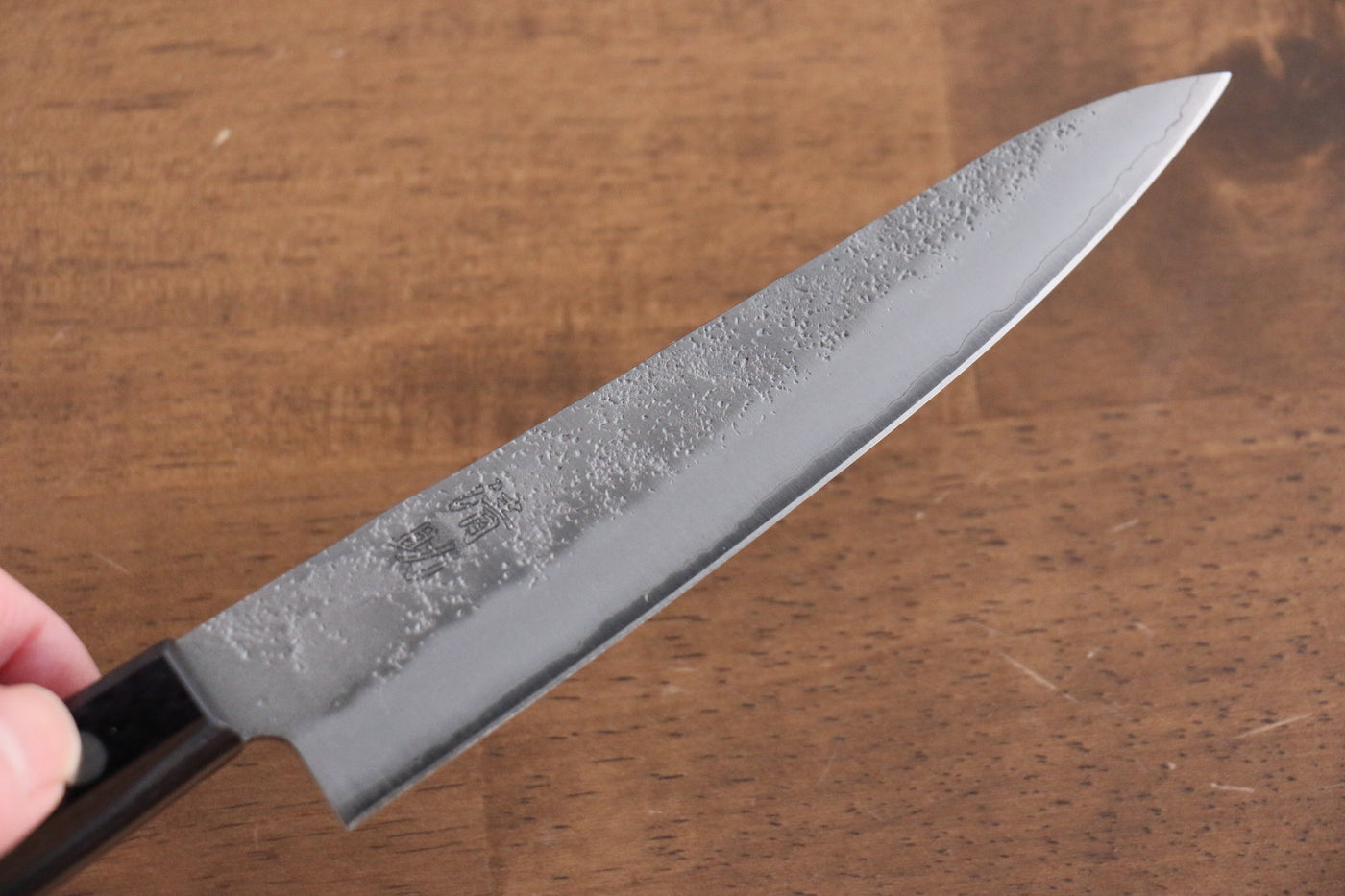 清助 葡萄 銀三鋼 梨地 ペティーナイフ 135mm 紫合板柄 – 清助刃物