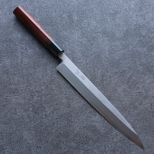 清助 白鋼 霞研 柳刃包丁 和包丁 240mm 紫檀柄 - 清助刃物