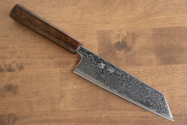 清助 波 AUS10 鏡面仕上げ ダマスカス 文化包丁 180mm 樫柄 – 清助刃物