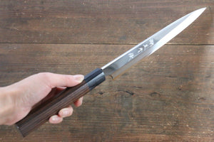 黒崎 優 青ニ鋼 鏡面仕上げ 柳刃包丁  220mm 紫檀柄 - 清助刃物