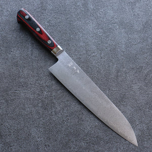 加藤 義実 V金10号 ダマスカス 磨き仕上げ 牛刀包丁 和包丁 210mm 赤合板柄 - 清助刃物