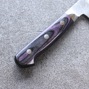 加藤 義実 V金10号 ダマスカス 磨き仕上げ 牛刀包丁 和包丁 210mm 紫合板柄 - 清助刃物