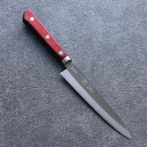 清助 青スーパー鋼 磨き仕上げ ペティーナイフ 和包丁 145mm 赤黒合板柄 - 清助刃物