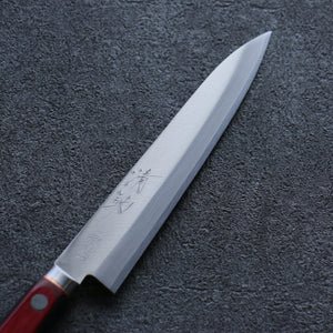 清助 青スーパー鋼 磨き仕上げ ペティーナイフ 和包丁 145mm 赤黒合板柄 - 清助刃物