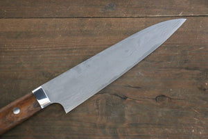 佐治 武士 青スーパー鋼 ダマスカス 牛刀包丁 和包丁 210mm アイアンウッド柄 - 清助刃物