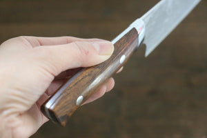 佐治 武士 青スーパー鋼 ダマスカス 牛刀包丁 和包丁 210mm アイアンウッド柄 - 清助刃物