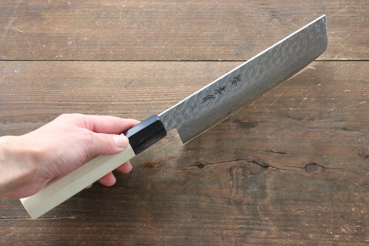 堺 孝行 AUS10 45層ダマスカス 菜切包丁  160mm 朴柄 - 清助刃物