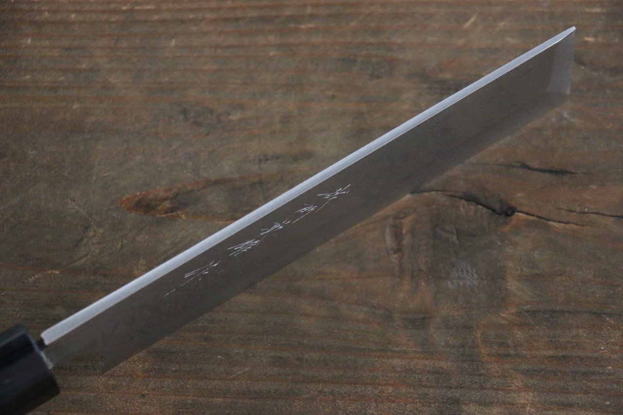 北岡 英雄 白ニ鋼 ダマスカス 角型薄刃包丁  165mm 紫檀柄 - 清助刃物