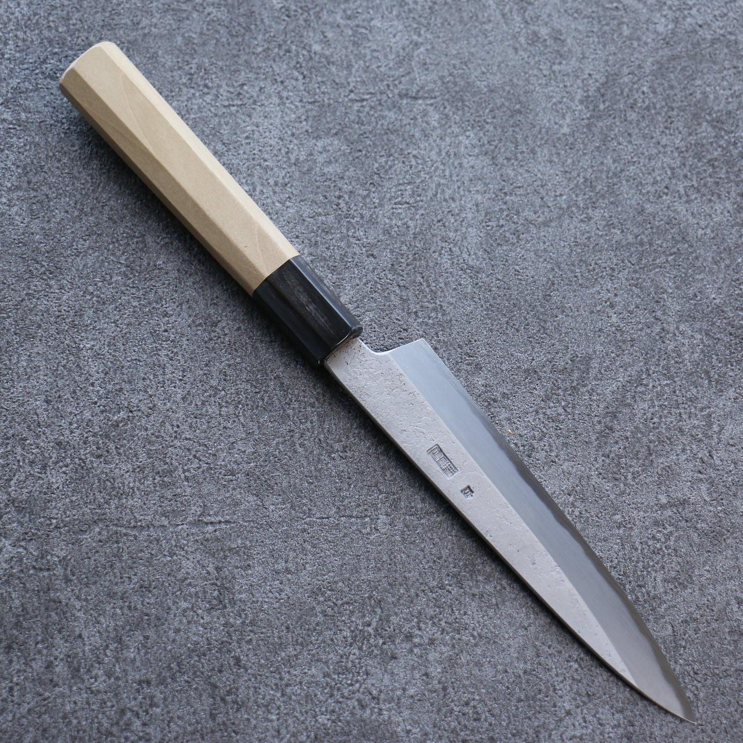 菊月 白ニ鋼 梨地 ペティーナイフ  150mm 朴柄 - 清助刃物