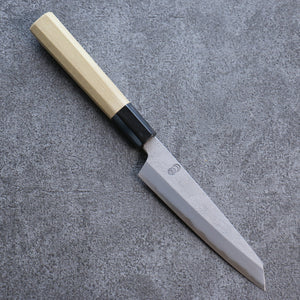 菊月 白ニ鋼 梨地 切付ペティナイフ 和包丁 135mm 朴柄 - 清助刃物