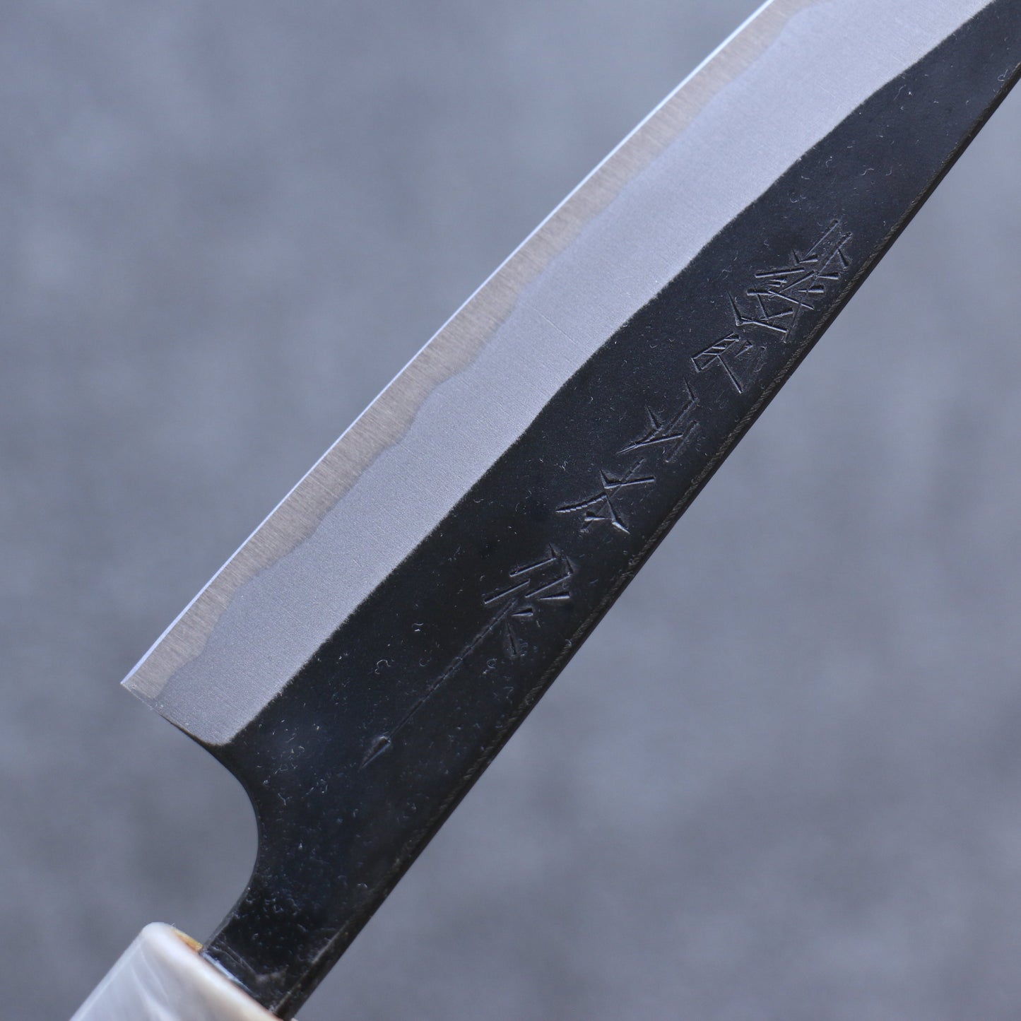 山本 直 白ニ鋼 黒打 ペティーナイフ  135mm 桜柄 - 清助刃物