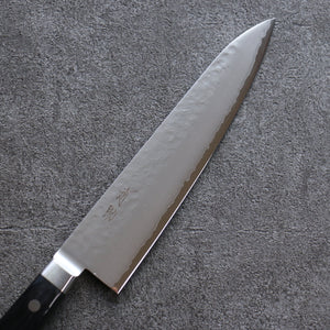 清助 V金5号 鎚目 霞研 牛刀包丁 和包丁 210mm 黒合板柄 - 清助刃物