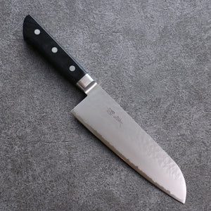 清助 V金5号 鎚目 霞研 三徳包丁 和包丁 175mm 黒合板柄 - 清助刃物