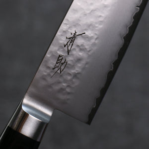 清助 V金5号 鎚目 霞研 三徳包丁 和包丁 160mm 黒合板柄 - 清助刃物