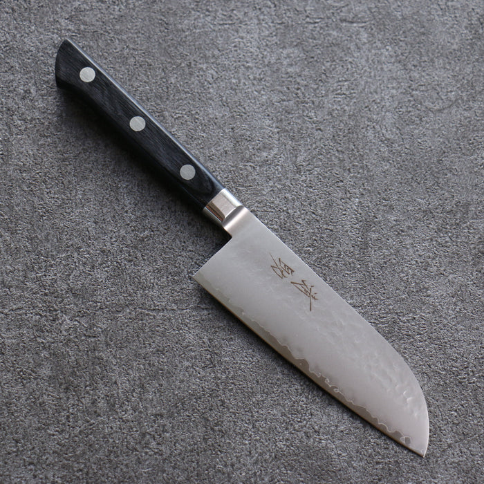 清助 V金5号 鎚目 霞研 三徳包丁 和包丁 120mm 黒合板柄
