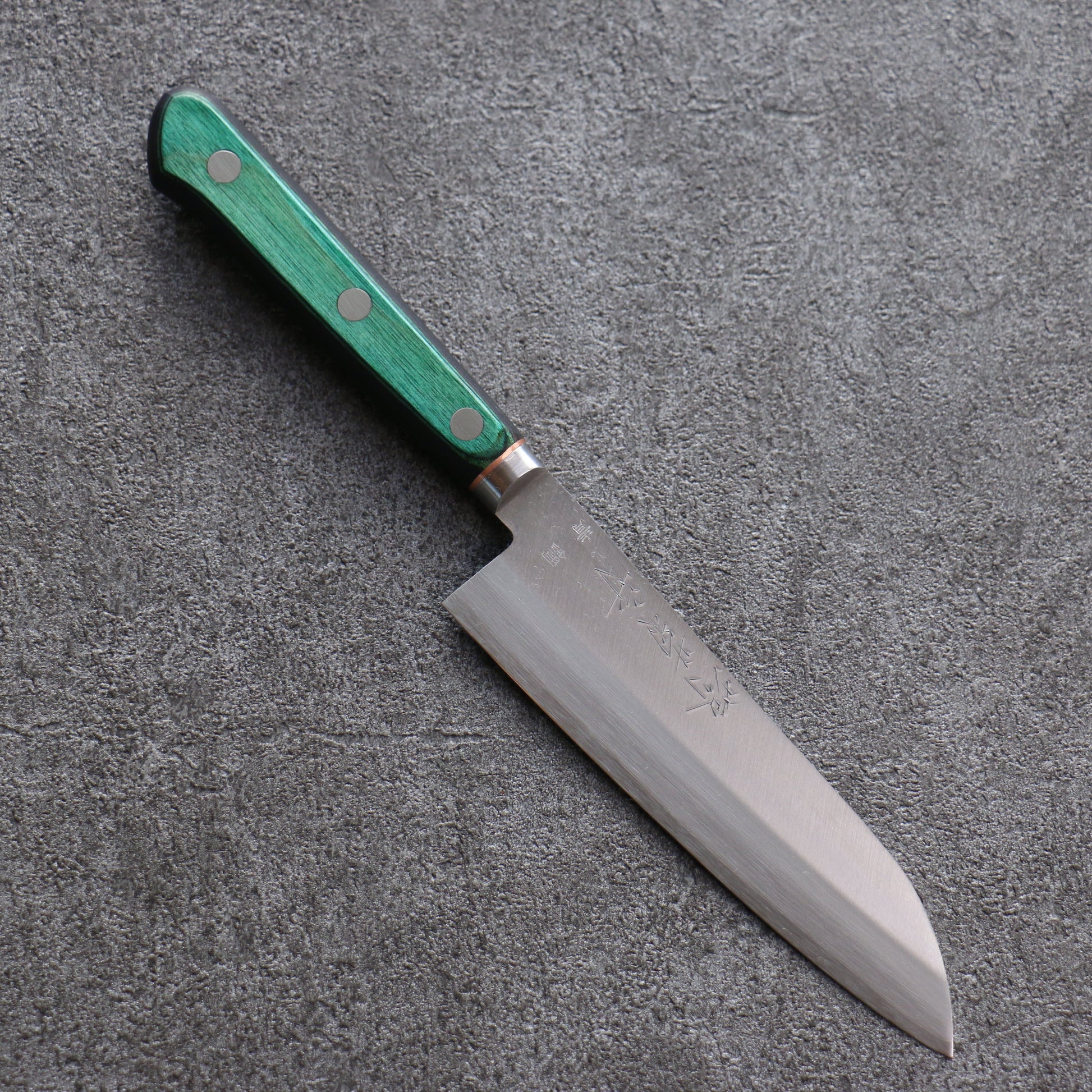 堺 菊守 青一鋼 小三徳包丁 和包丁 140mm 緑合板柄 - 清助刃物