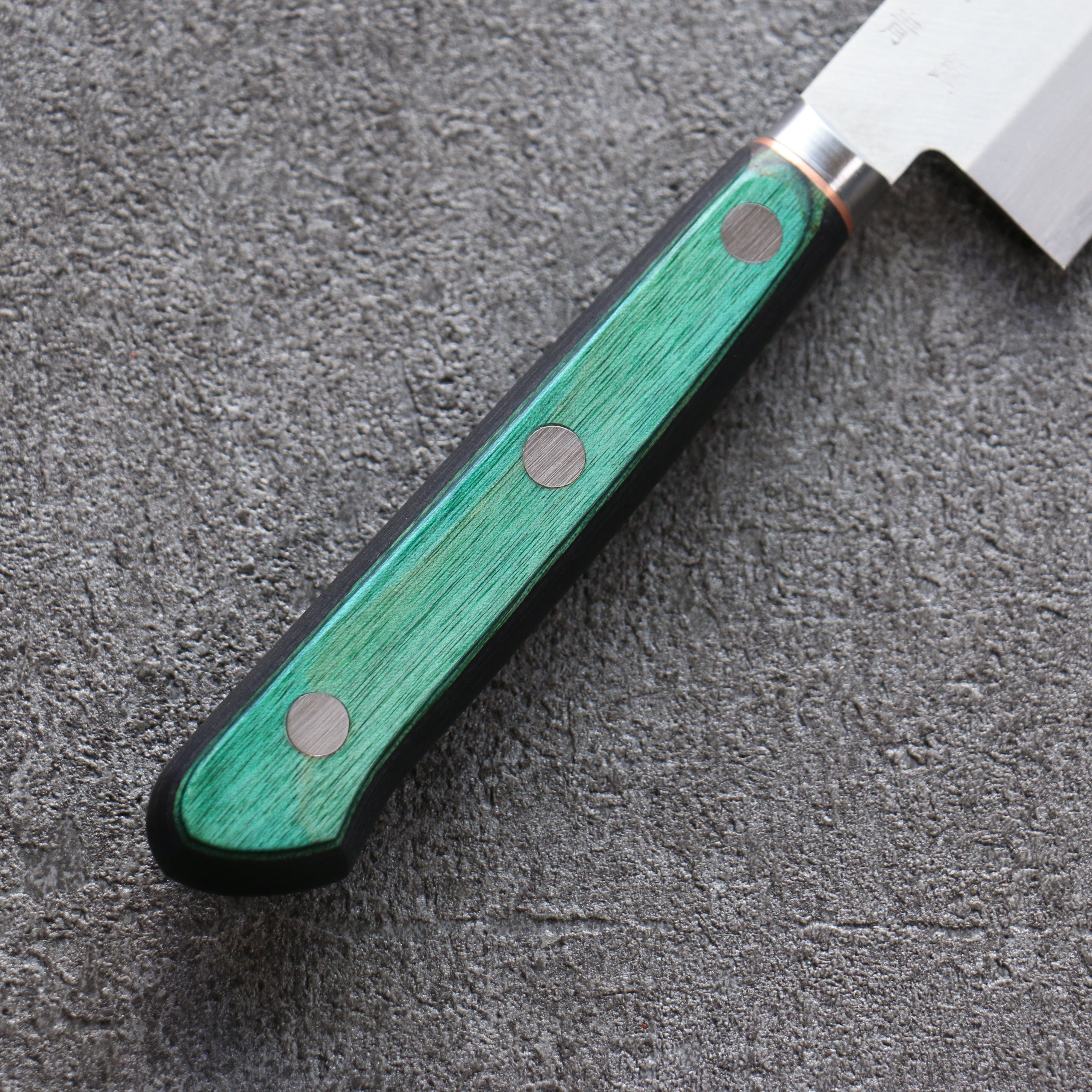 堺 菊守 青一鋼 小三徳包丁 和包丁 140mm 緑合板柄 – 清助刃物