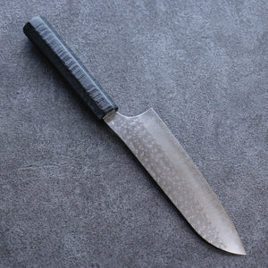 黒崎 優 閃光 鋭 R2/SG2 鎚目 三徳包丁 和包丁 165mm 黒漆塗り柄 - 清助刃物