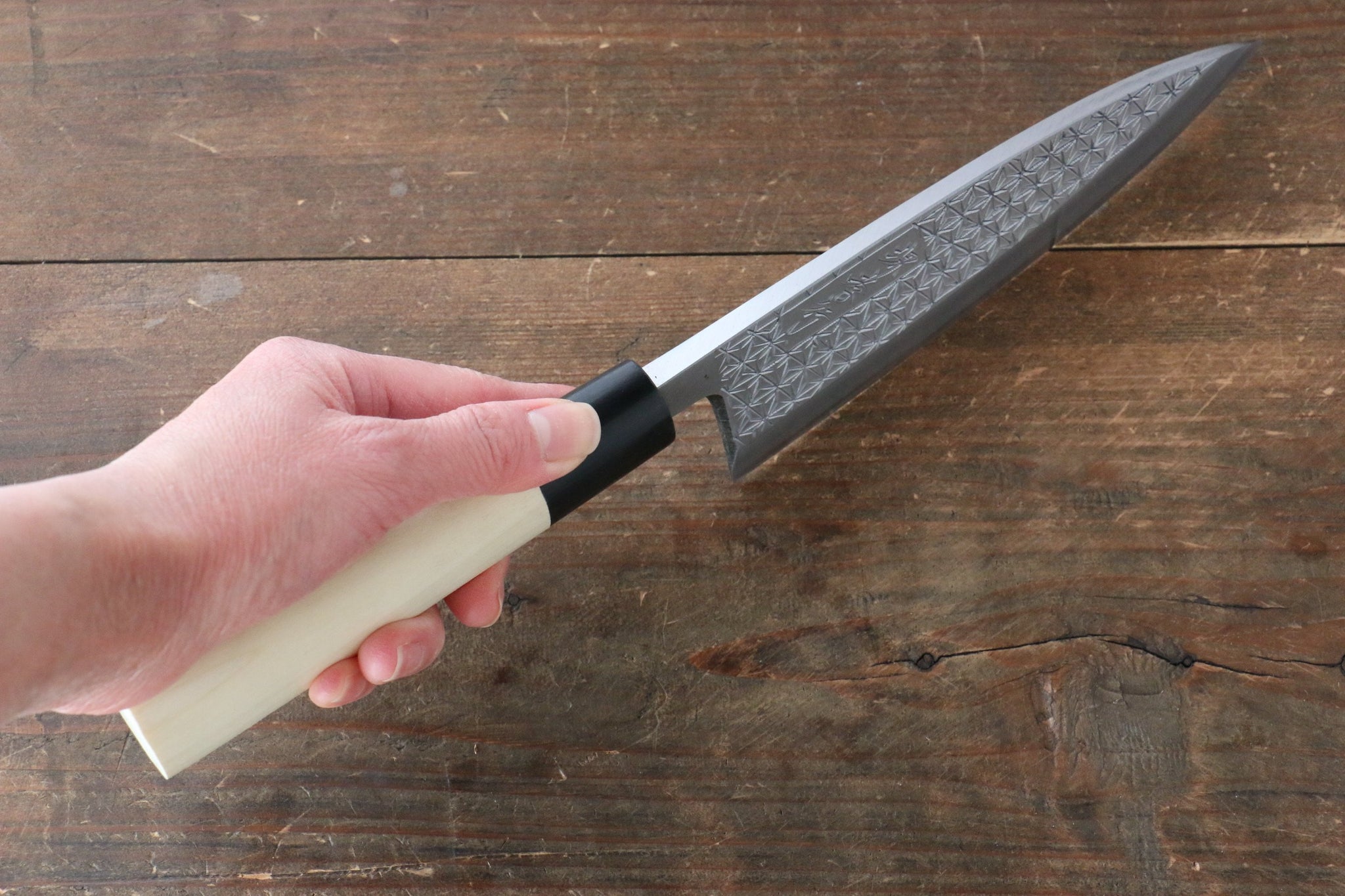 堺 孝行 霞研 白鋼 彫刻入り 出刃包丁  刃のみ - 清助刃物