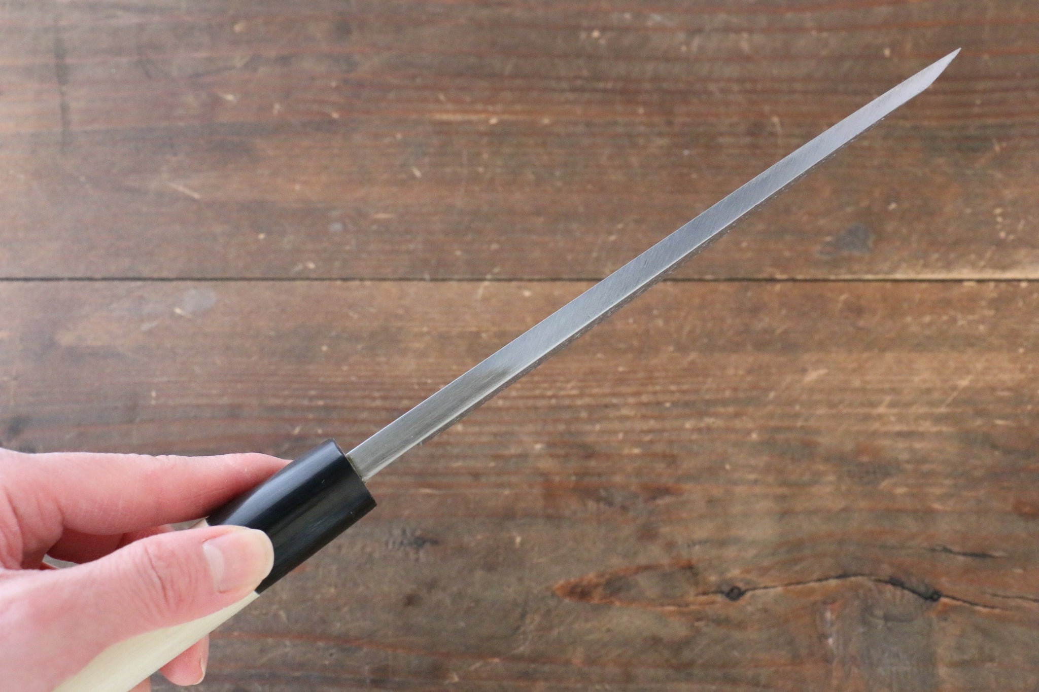 堺 孝行 霞研 白鋼 七宝の彫刻入り 出刃包丁 - 清助刃物