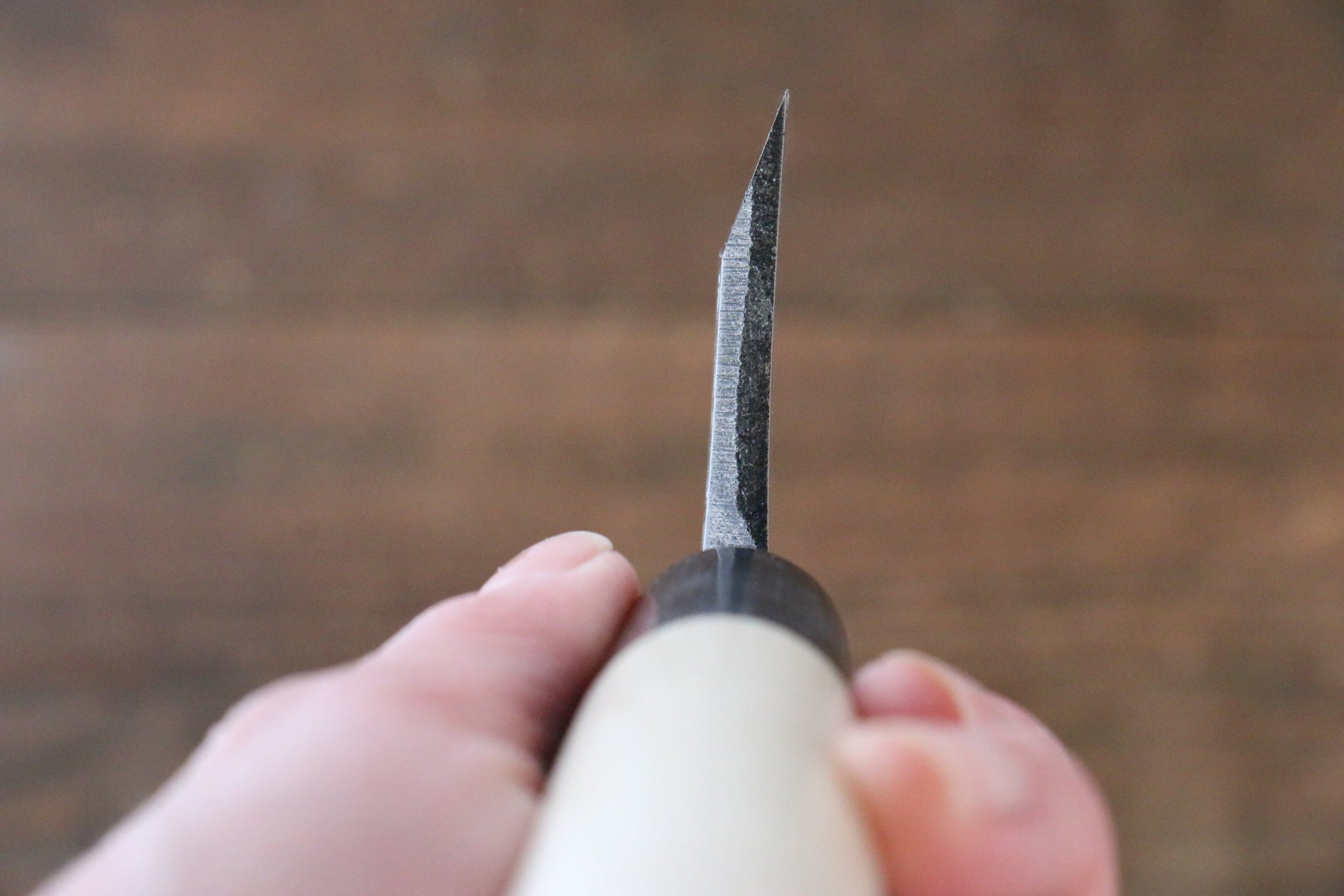 堺 孝行 霞研 白鋼 七宝の彫刻入り 出刃包丁 - 清助刃物