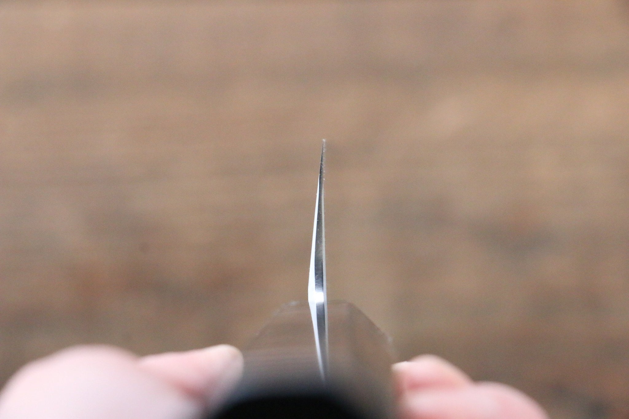 堺 孝行 本焼 青ニ鋼 鏡面仕上げ ムキ物包丁 180mm リング付き黒檀柄  鞘付き - 清助刃物