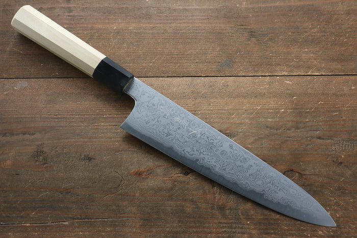 堺 菊守 青一鋼 ダマスカス 牛刀包丁 240mm 朴柄