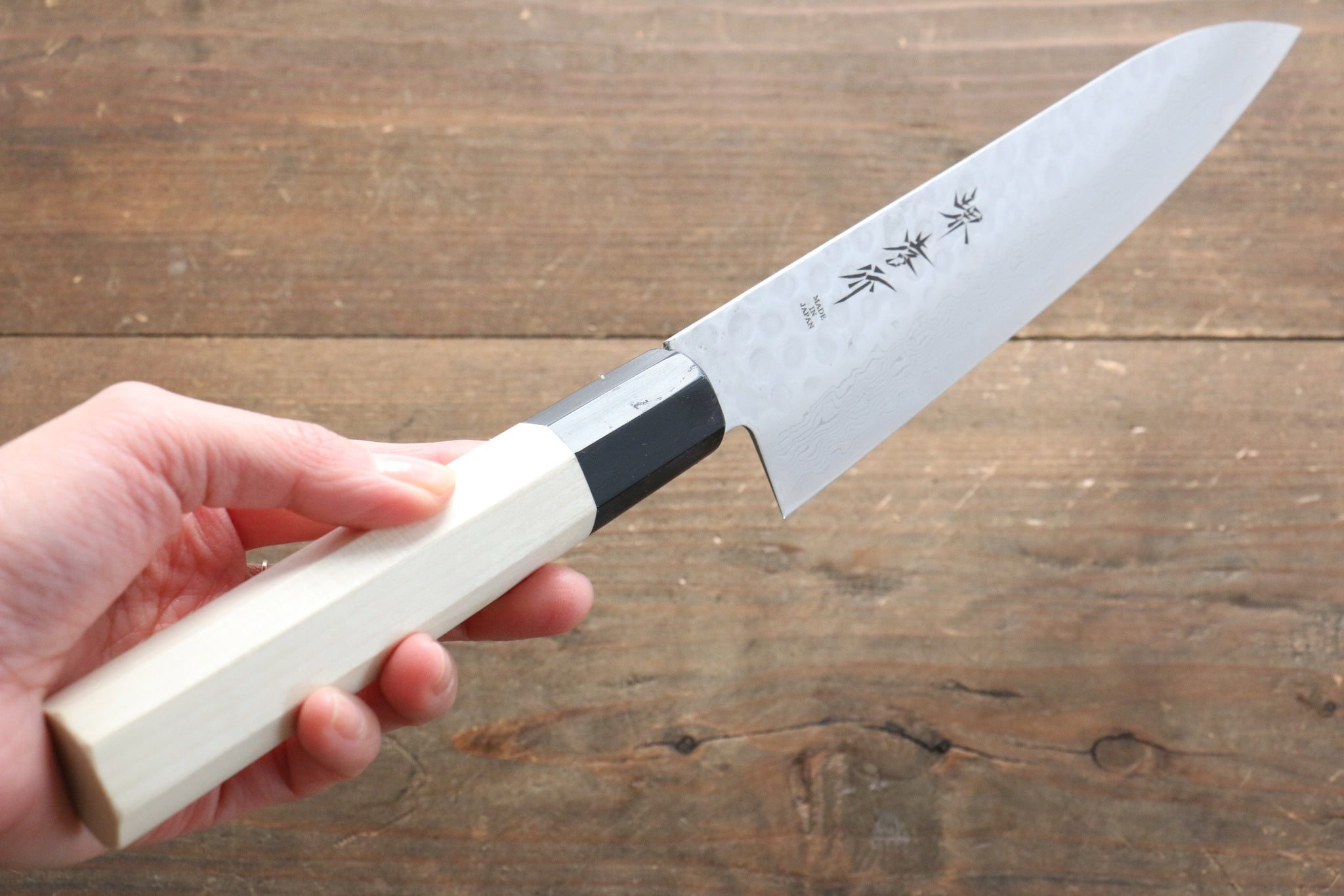 堺 孝行 AUS10 45層ダマスカス 牛刀包丁  180mm 朴柄 - 清助刃物