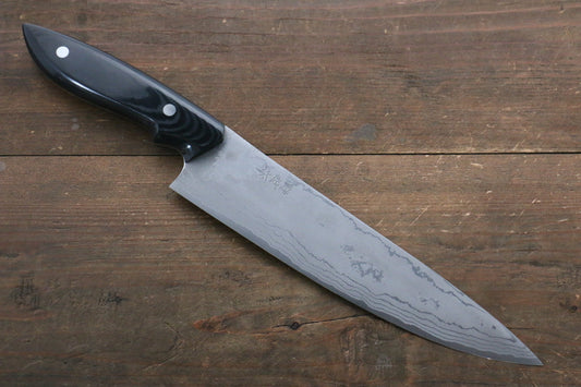野村 白ニ鋼 ダマスカス 牛刀包丁  210mm マイカルタ柄 - 清助刃物