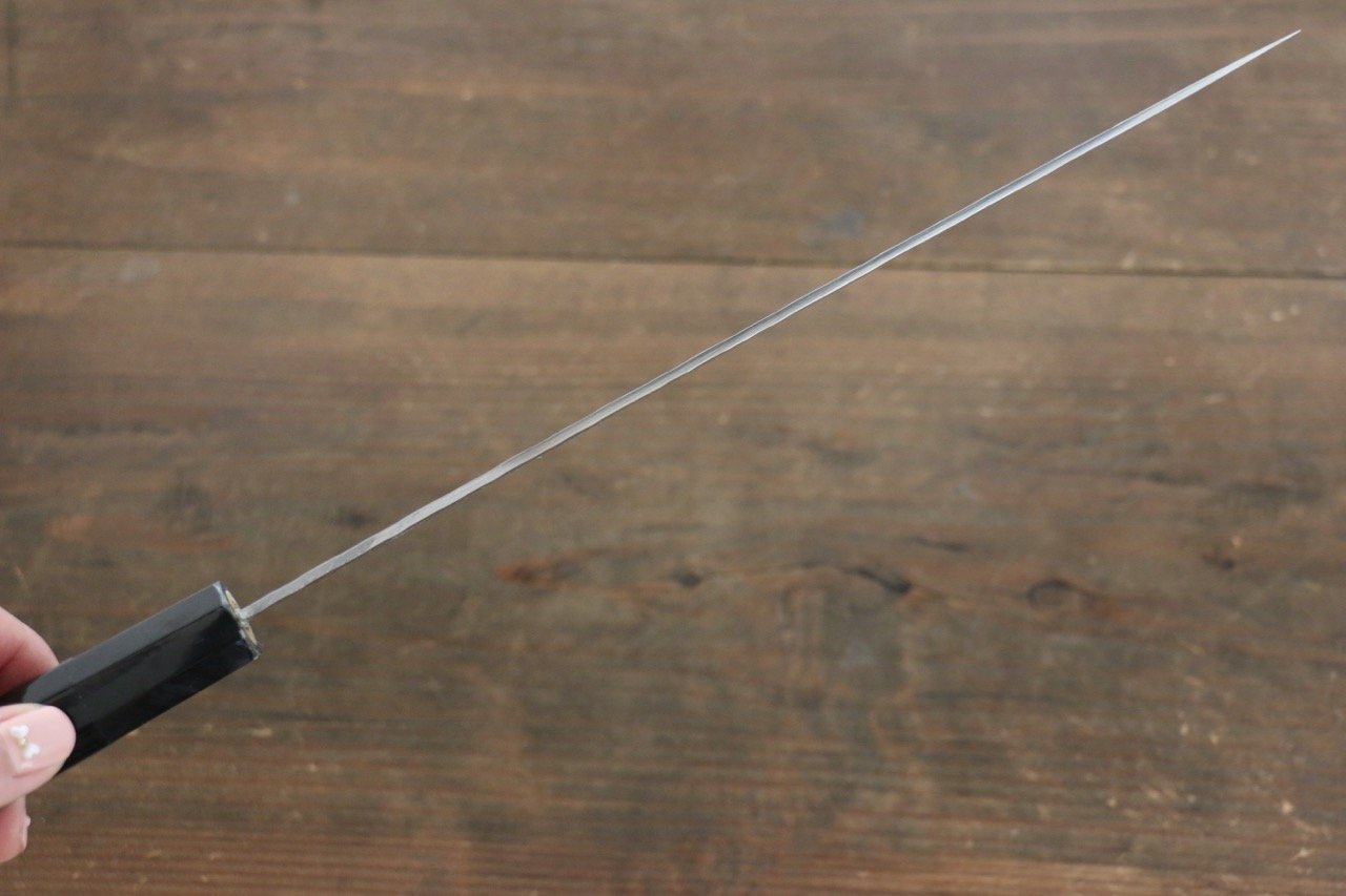 堺 孝行 AUS-10 45層 ダマスカス 鎚目 筋引包丁 240mm 金漆塗り柄  鞘付き - 清助刃物