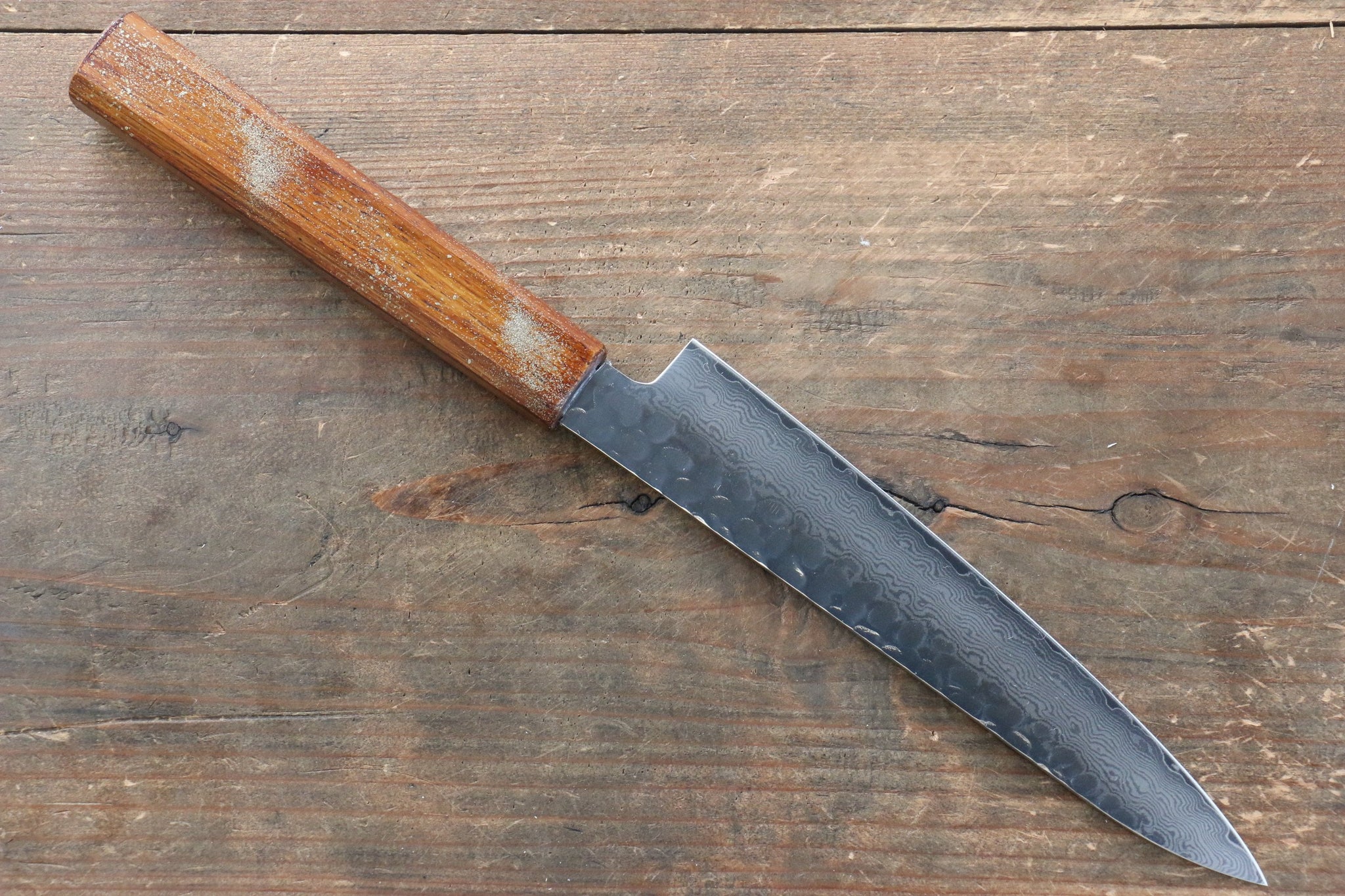 堺 孝行 V金10号 33層ダマスカス ペティーナイフ  150mm 樫の木漆塗り(星連)柄 - 清助刃物