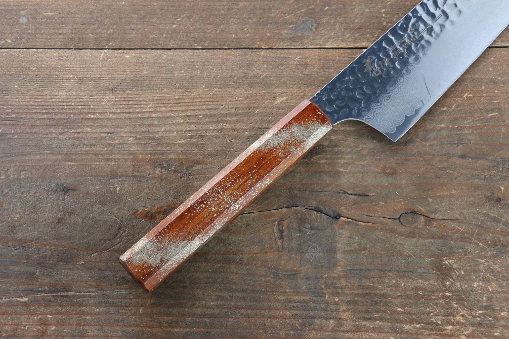 堺 孝行 V金10号 33層ダマスカス 剣型牛刀包丁  190mm 樫の木漆塗り(星連)柄 - 清助刃物