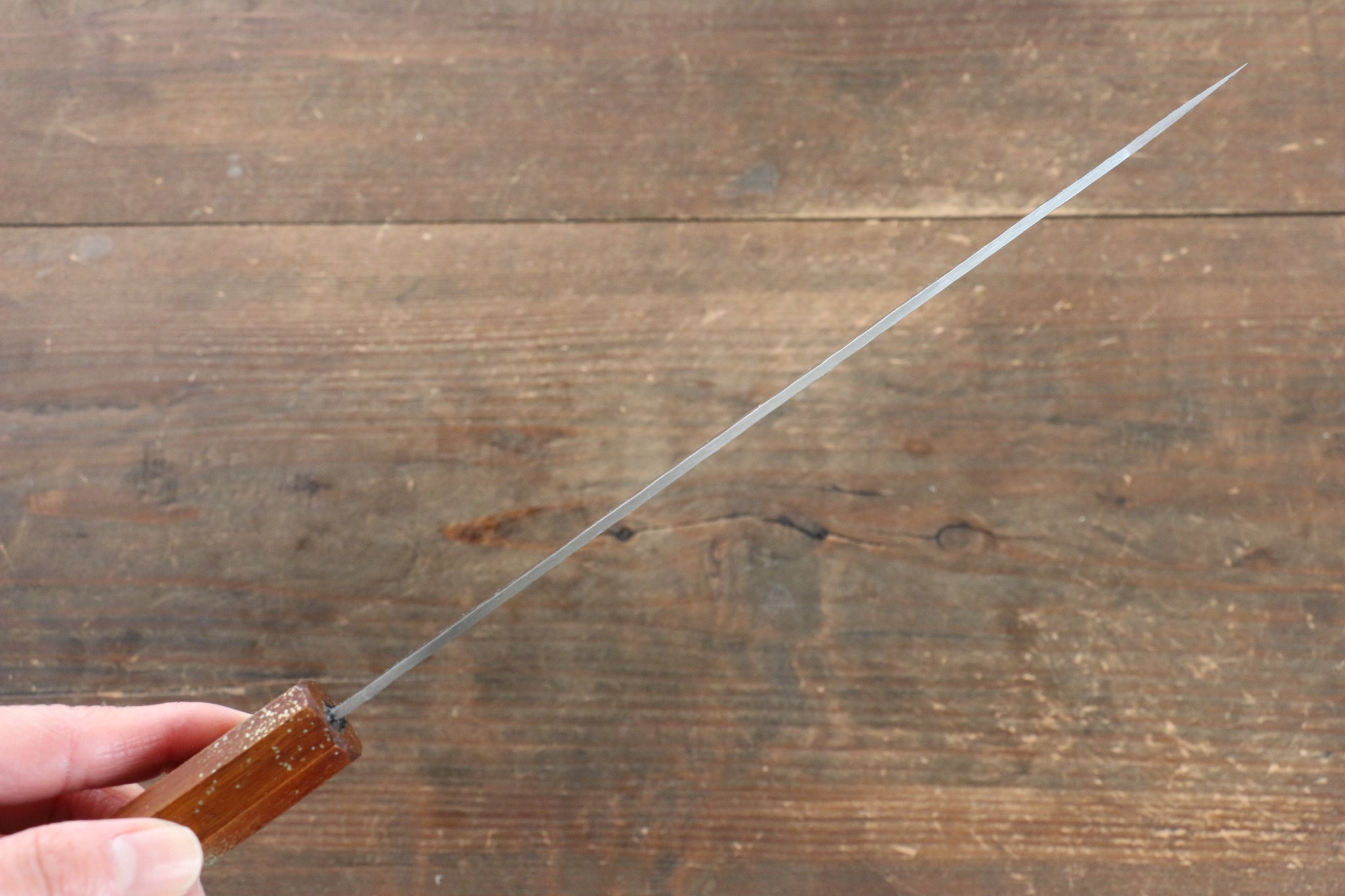 堺 孝行 V金10号 33層ダマスカス 剣型牛刀包丁  190mm 樫の木漆塗り(星連)柄 - 清助刃物