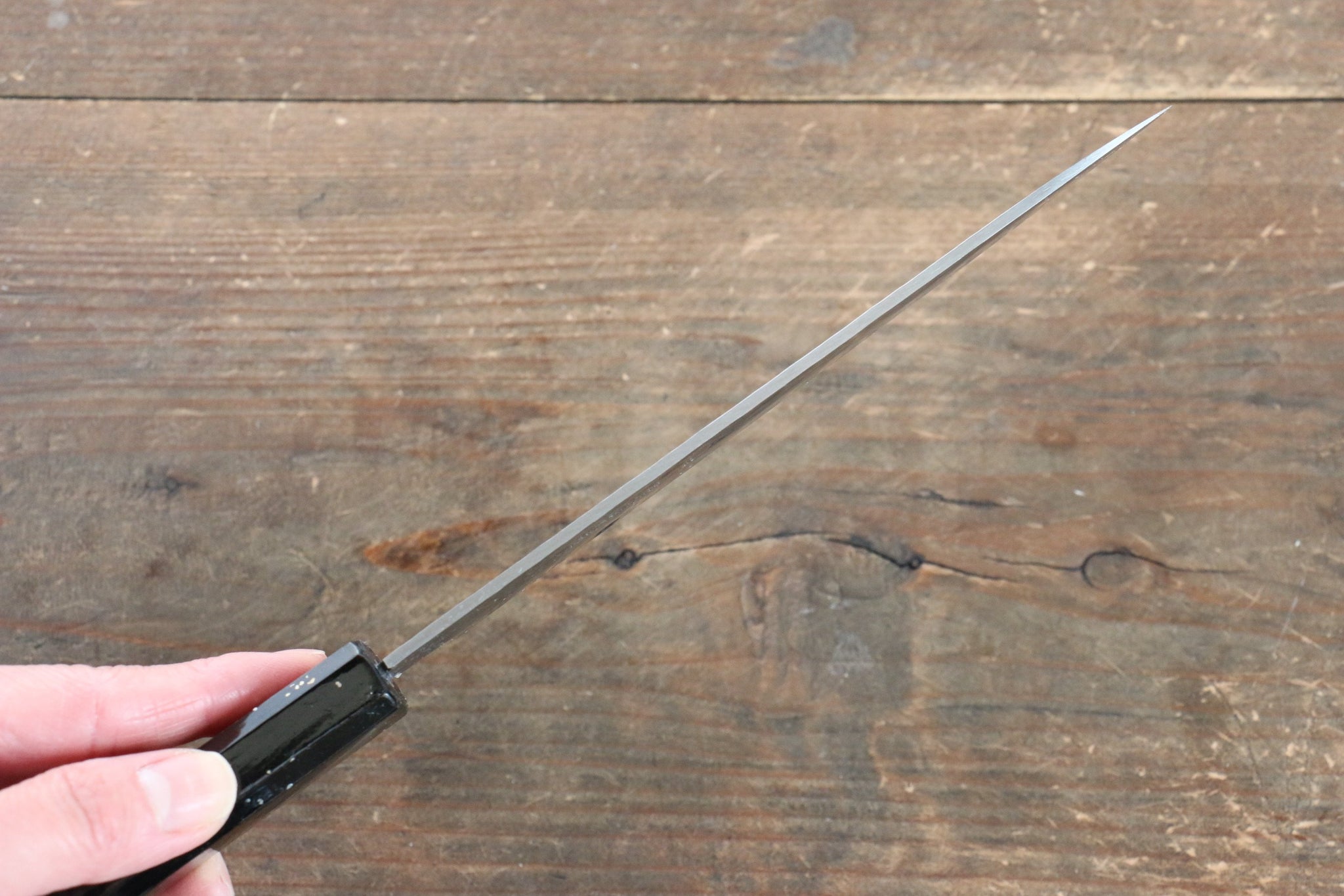 堺 孝行 V金10号 33層ダマスカス ペティーナイフ  150mm 樫の木漆塗り(彩宇)柄 - 清助刃物