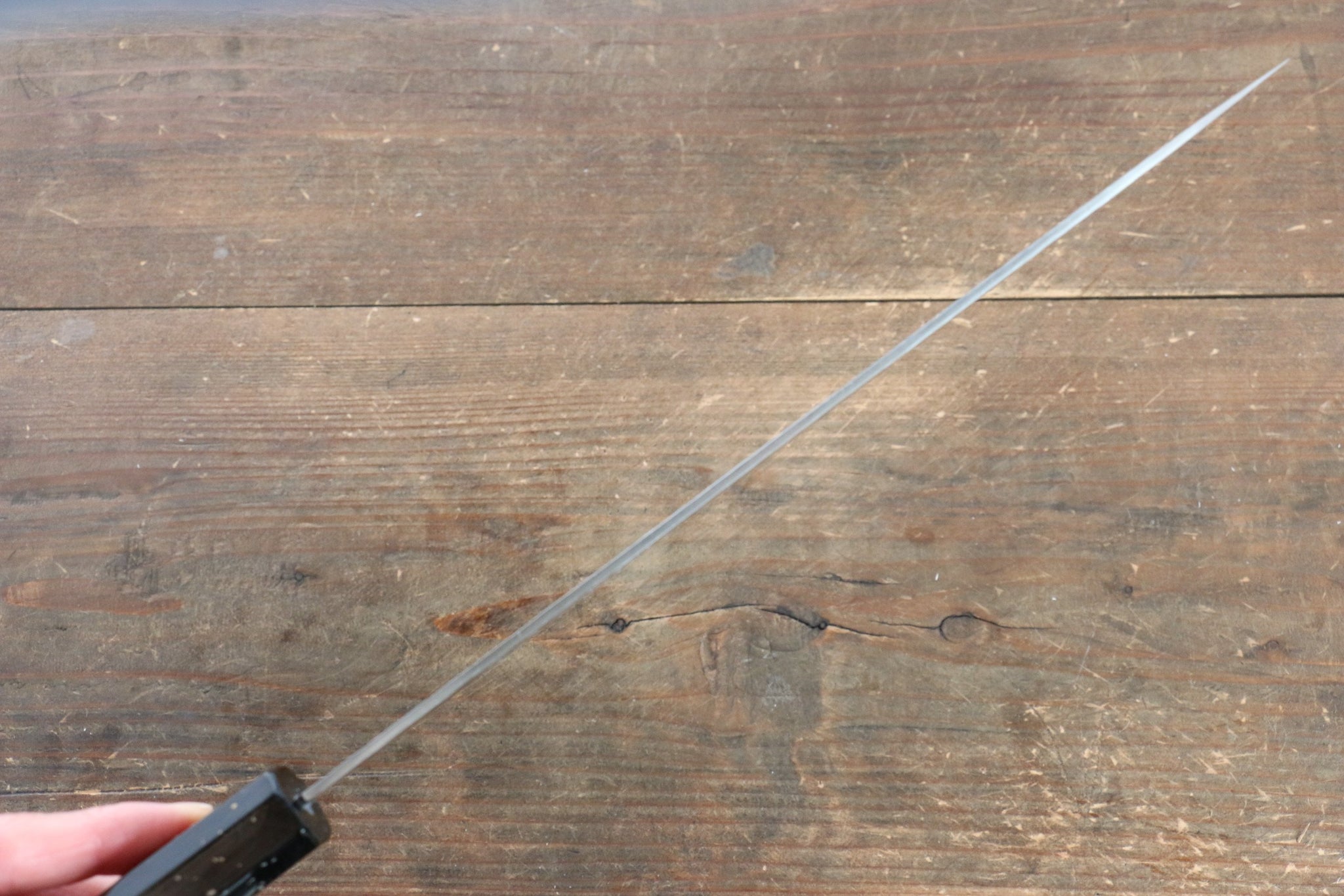 堺 孝行 V金10号 33層ダマスカス 牛刀包丁  240mm 樫の木漆塗り(彩宇)柄 - 清助刃物