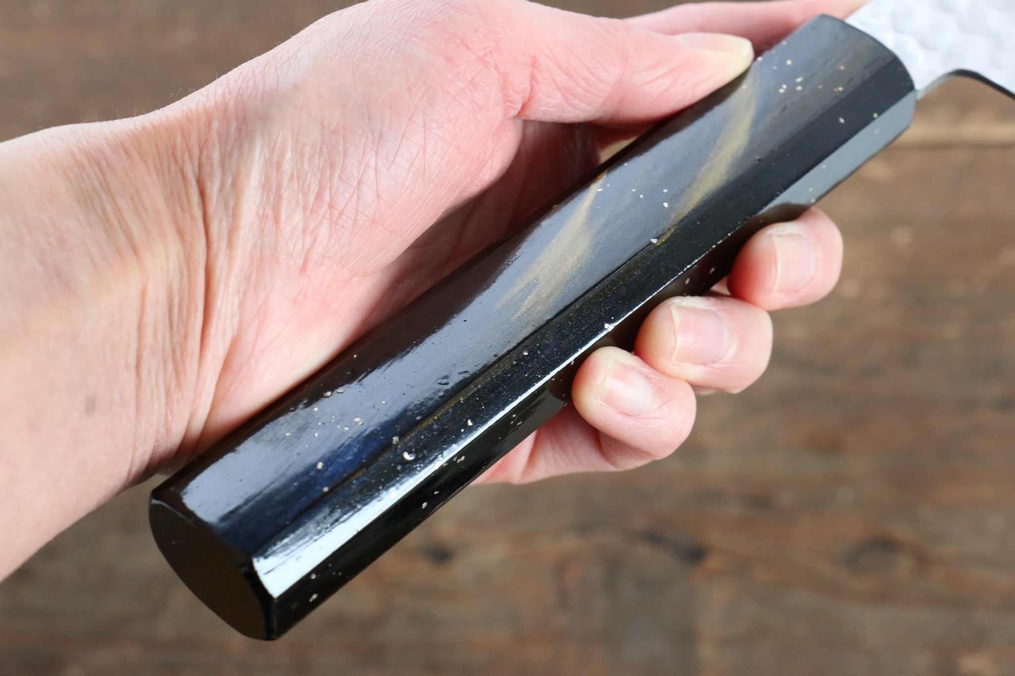 堺 孝行 V金10号 33層ダマスカス 牛刀包丁  240mm 樫の木漆塗り(彩宇)柄 - 清助刃物