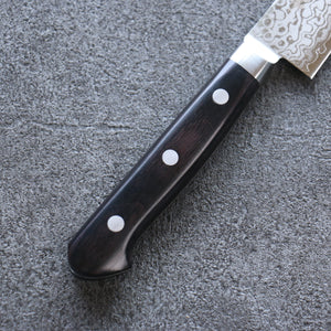 清助 V金10号 8層ダマスカス 磨き仕上げ ペティーナイフ 和包丁 150mm 黒合板柄 - 清助刃物